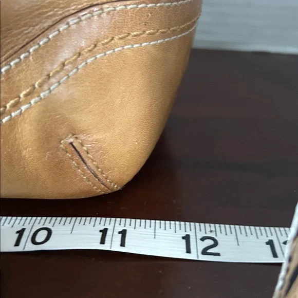 Stylish Tan and dark brown Leather satchel purse Set - Picture 7 of 13